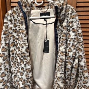 Lucky Brand Women's Animal Print Teddy Jacket